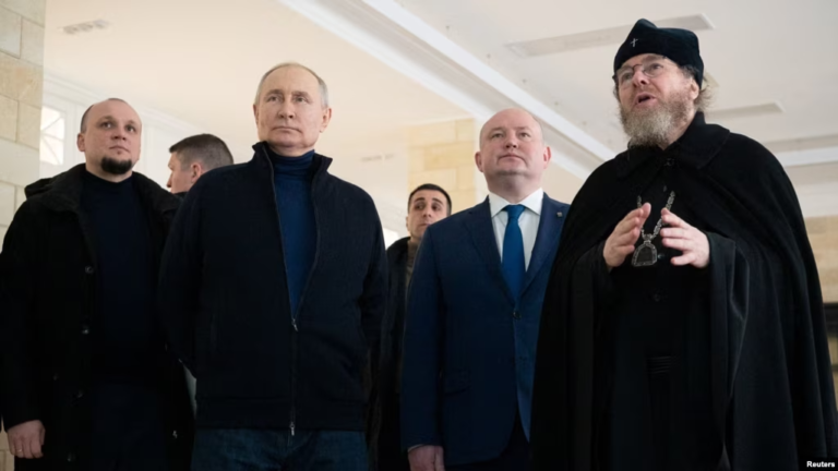 Putin visits Crimea on anniversary of its annexation from Ukraine