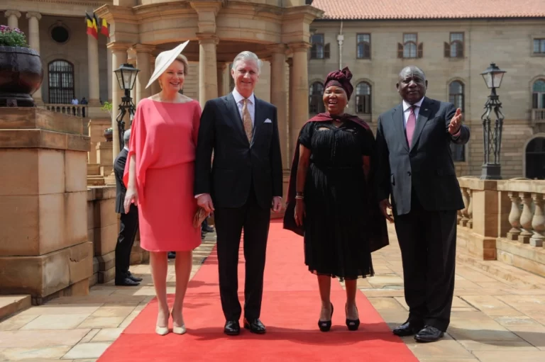 South Africa’s President Cyril Ramaphosa welcomes Belgium’s King Philippe and Queen Mathilde