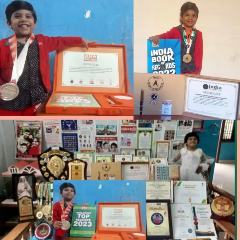 3 years old Indian girl S. Jaanvi achieved World Records