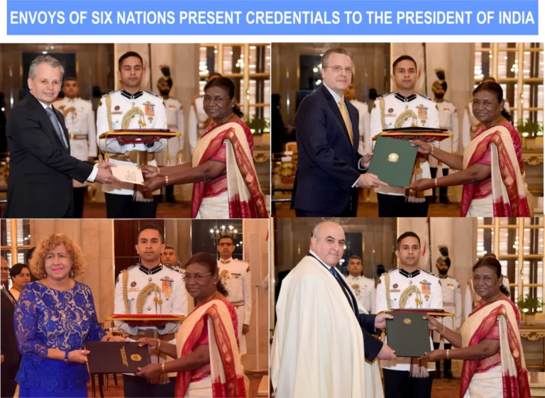 Envoys of Six Nations Present Credentials to the President of India