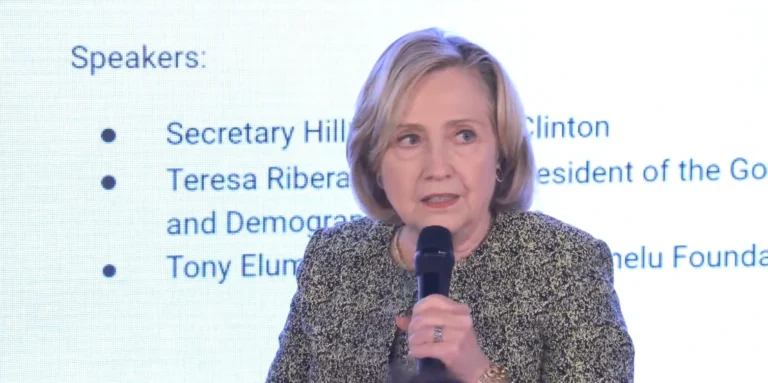 Hillary Clinton at COP28 climate talks calls for insurance reform