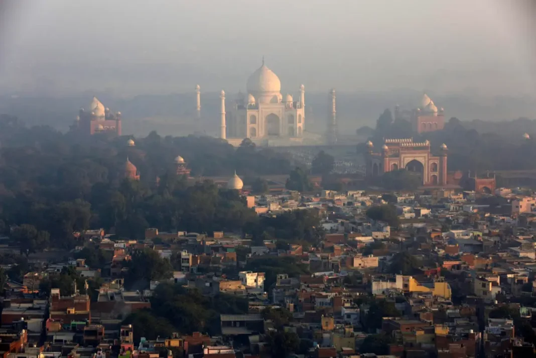 Monsoon rains flood part of India’s Taj Mahal lawns