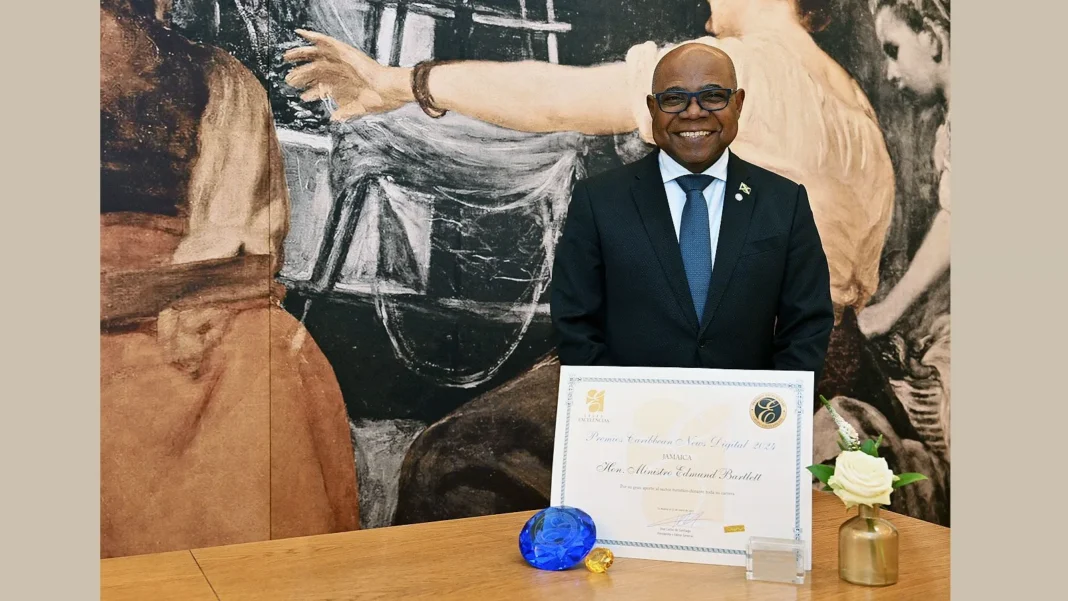 Jamaica's Tourism Minister Edmund Bartlett Honored with Global Excellence Award