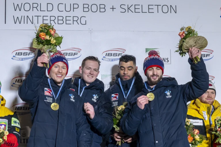 Ukraine wins its first World Cup luge medal since 2009 after a mishap-filled relay