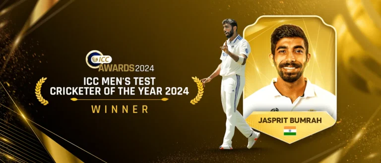 Indian Pace bowler Jasprit Bumrah Named ICC Cricketer of the Year 2024