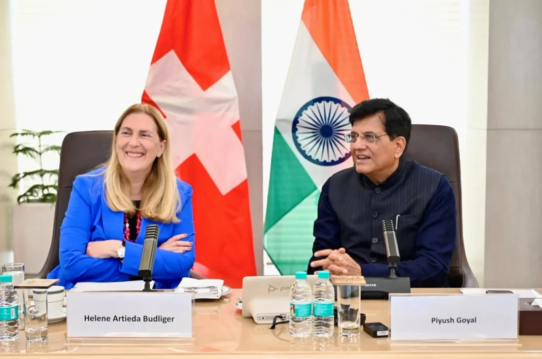 Swiss State Secretary Helene Budliger and Indian Minister Piyush Goyal Inaugurate India-EFTA Desk