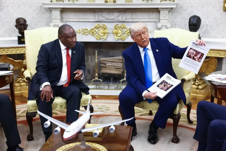 Trump confronts South African President over alleged “genocide” against white farmers