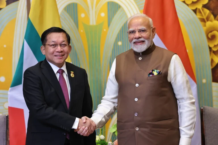 PM Modi, Myanmar’s Senior General Hold Key Talks on Connectivity, Security at SCO Summit