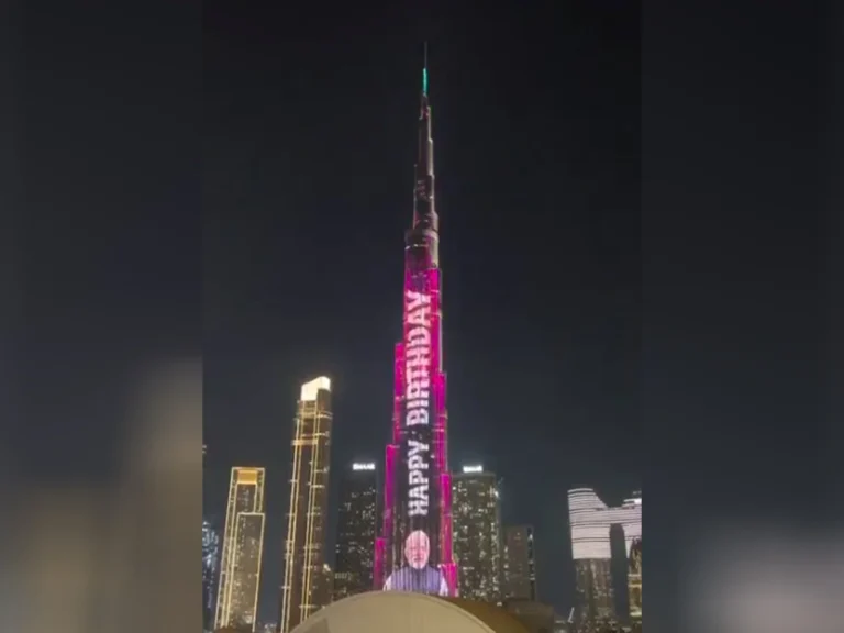 Landmark Burj Khalifa Glows in Tribute to PM Narendra Modi’s 75th Birthday